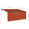 vidaXL Toldo retr&aacute;ctil manual con persiana naranja y marr&oacute;n 3x2,5 m