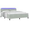 vidaXL Cama Box Spring LED Gris Claro 180 x 200 cm Terciopelo