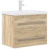 vidaXL Set de muebles de ba&ntilde;o 2 pzas madera contrachapada roble Sonoma