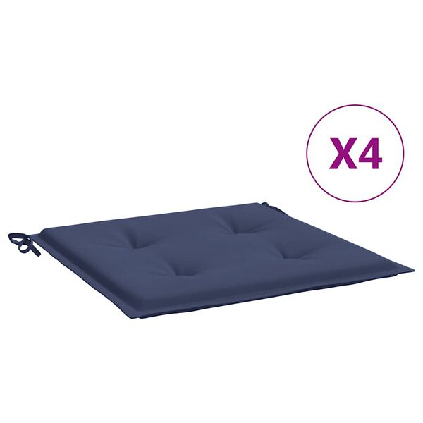 vidaXL Cojines para muebles palets 4 uds tela azul marino 40x40x4 cm