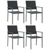 vidaXL Sillas de jard&iacute;n 4 uds rat&aacute;n sint&eacute;tico negro 54x62,5x89 cm