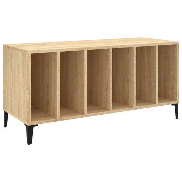 vidaXL Mueble discos madera contrachapada roble Sonoma 100x38x48 cm
