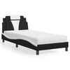vidaXL Cama Viana con colch&oacute;n cuero sint&eacute;tico negro y blanco 90x190 cm