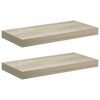 vidaXL Estantes flotantes de pared 2 uds MDF roble 50x23x3,8 cm