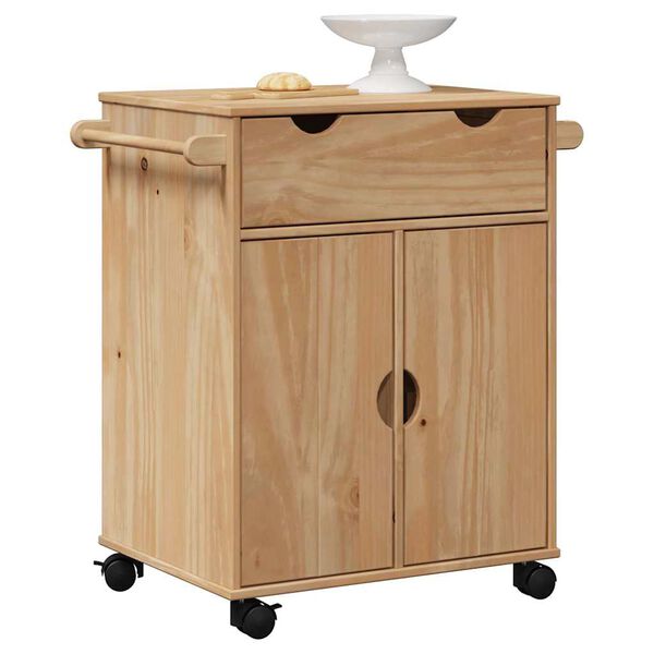 vidaXL Carrito de cocina OTTA madera maciza de pino 59x45x80 cm