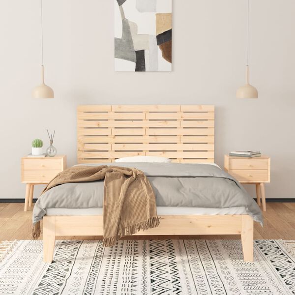 vidaXL Cabecero de cama de pared madera maciza de pino 146x3x63 cm
