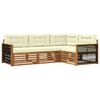 vidaXL Conjunto de sof&aacute;s de exterior con coj&iacute;n 4 pcs Natural y Crema