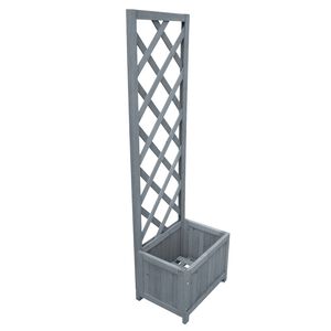 vidaXL Jardinera enrejada madera maciza de abeto 40x30x135 cm