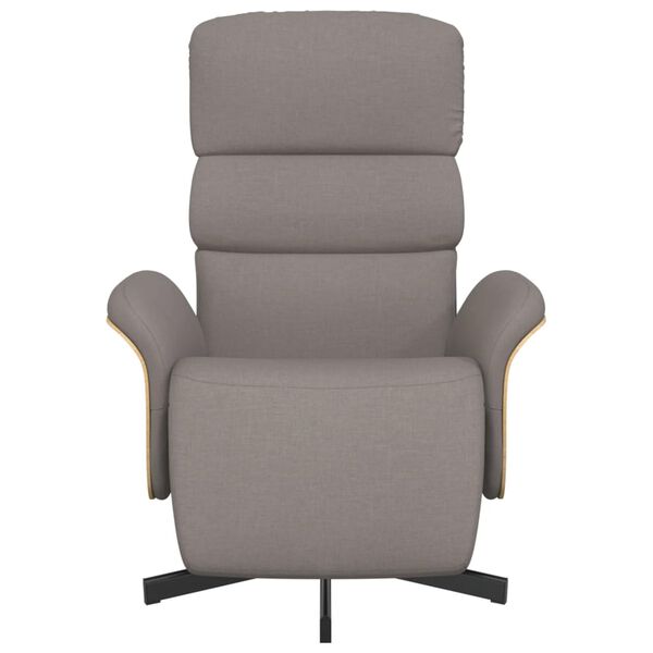vidaXL Sill&oacute;n reclinable con reposapi&eacute;s tela gris taupe