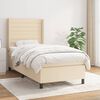 vidaXL Cama box spring con colch&oacute;n tela color crema 90x200 cm