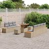 vidaXL Conjunto de sof&aacute; de jard&iacute;n con coj&iacute;n 10 pcs Beige Polirat&aacute;n