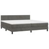 vidaXL Cama box spring con colch&oacute;n terciopelo gris oscuro 200x200 cm