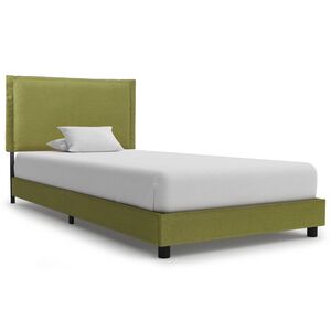 vidaXL Estructura de cama sin colch&oacute;n tela verde 90x200 cm