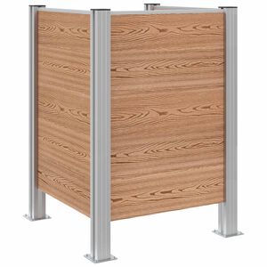 vidaXL Valla de Cubo de Basura Marr&oacute;n 85 x 85 x 115 cm Aluminio y WPC