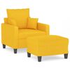 vidaXL Sill&oacute;n con taburete tela amarillo claro 60 cm