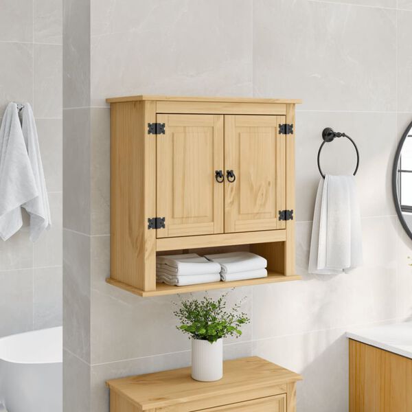 vidaXL Armario de ba&ntilde;o Corona madera maciza de pino 70x33x71,5 cm
