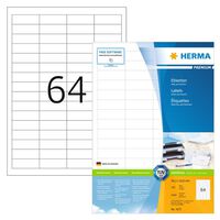 HERMA Etiquetas permanentes PREMIUM 100 hojas A4 48,3x16,9 mm
