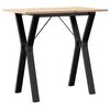 vidaXL Mesa de comedor marco Y madera maciza pino y acero 80x50x75 cm