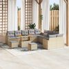 vidaXL Conjunto de sof&aacute; de jard&iacute;n con coj&iacute;n 13 pcs Beige Polirat&aacute;n