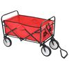 vidaXL Carrito de mano plegable de acero color rojo