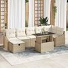 vidaXL Conjunto de sof&aacute; de jard&iacute;n 8 pcs Beige rat&aacute;n sint&eacute;tico