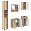 vidaXL Juego de muebles de ba&ntilde;o con caj&oacute;n 5 pcs Roble Sonoma