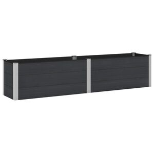 vidaXL Arriate elevado Negro 250 x 50 x 54 cm WPC y Aluminio