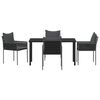 vidaXL Conjunto de Comedor de Jard&iacute;n 5 pcs Negro y Gris
