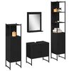 vidaXL Juego de muebles de ba&ntilde;o 4 pcs Negro Madera de ingenier&iacute;a
