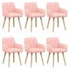 vidaXL Sillas de comedor 6 uds. Boucl&eacute; Rosa 59 x 57 x 85 cm
