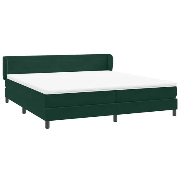 vidaXL Cama box spring con colchones terciopelo verde oscuro 200x210cm