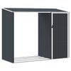 vidaXL Cobertizo jard&iacute;n le&ntilde;a antracita acero galvanizado 245x98x159cm