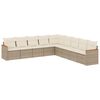 vidaXL Set de sof&aacute;s de jard&iacute;n 9 pzas con cojines rat&aacute;n sint&eacute;tico beige