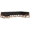 vidaXL Conjunto de sof&aacute;s de exterior 8 uds. Natural y negro