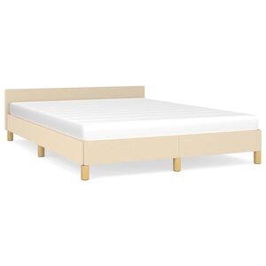 vidaXL Cama sin colch&oacute;n tela color crema 140x190 cm