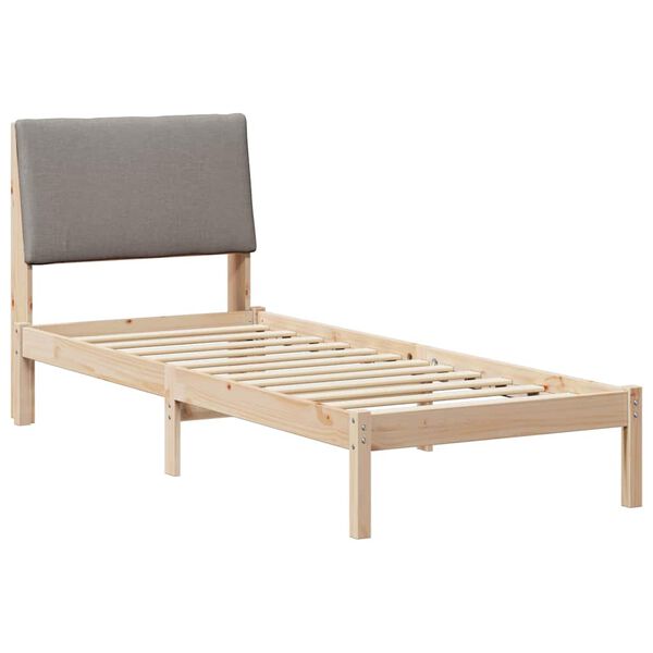 vidaXL Estructura de cama con cabecera Marrón y taupe 75 x 190 cm