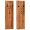 vidaXL Percheros de pared 2 uds madera maciza de acacia 36x3x110 cm