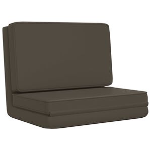 vidaXL Tumbona de suelo plegable de cuero sint&eacute;tico gris antracita