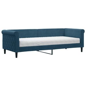 vidaXL Sof&aacute; cama con colch&oacute;n terciopelo azul 80x200 cm