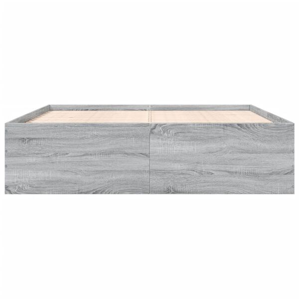 vidaXL Estructura de cama madera de ingenier&iacute;a gris Sonoma 200x200 cm