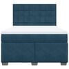 vidaXL Cama box spring con colch&oacute;n terciopelo azul 140x200 cm