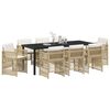 vidaXL Conjunto de Comedor de Jard&iacute;n 9 pcs Beige