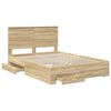 vidaXL Estructura de cama con cabecera Roble Sonoma 140 x 190 cm