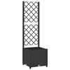 vidaXL Jardinera de jard&iacute;n con enrejado, color negro, 40 x 40 x 136 cm, PP