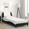 vidaXL Estructura de cama con LED sin colch&oacute;n Zadar negro blanco 90x200 cm