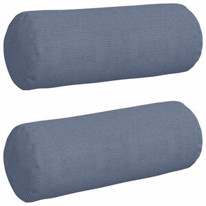 vidaXL Cojines Bolster 2 pcs Azul &Oslash; 25 x 70 cm Tela de pana