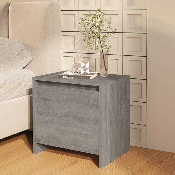 vidaXL Mesitas noche 2 uds madera ingenier&iacute;a gris Sonoma 45x34x44,5 cm