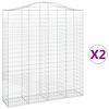 vidaXL Cestas de gaviones 2 uds forma de arco hierro 200x50x220/240 cm