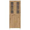 vidaXL Aparador alto 2 pcs Roble artesanal 69,5 x 34 x 180 cm