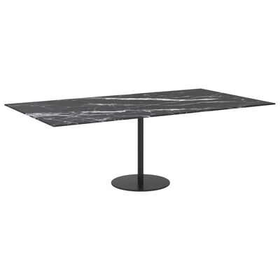 vidaXL Tablero mesa diseño mármol vidrio templado negro 120x65 cm 8 mm